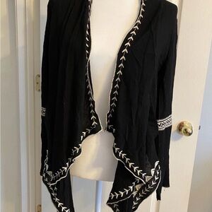 Chelsea and Violet Embroidered Long Sleeve Open Cardigan Small